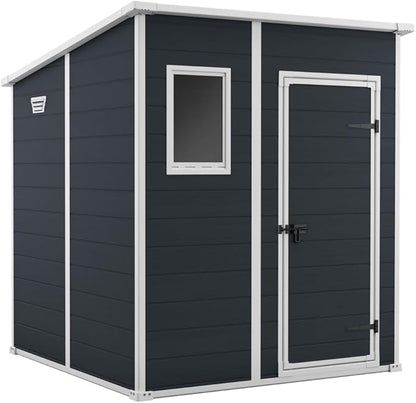 6x4ft Resin Outdoor Storage Shed — Bikes, Tools & Garden Storage