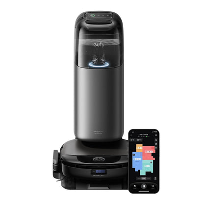 Robot Vacuum With Mop 8000Pa Suction Dual Mops Auto-Lift Black