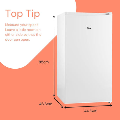 Under Counter Fridge 83L Reversible Door Adjustable Thermostat White