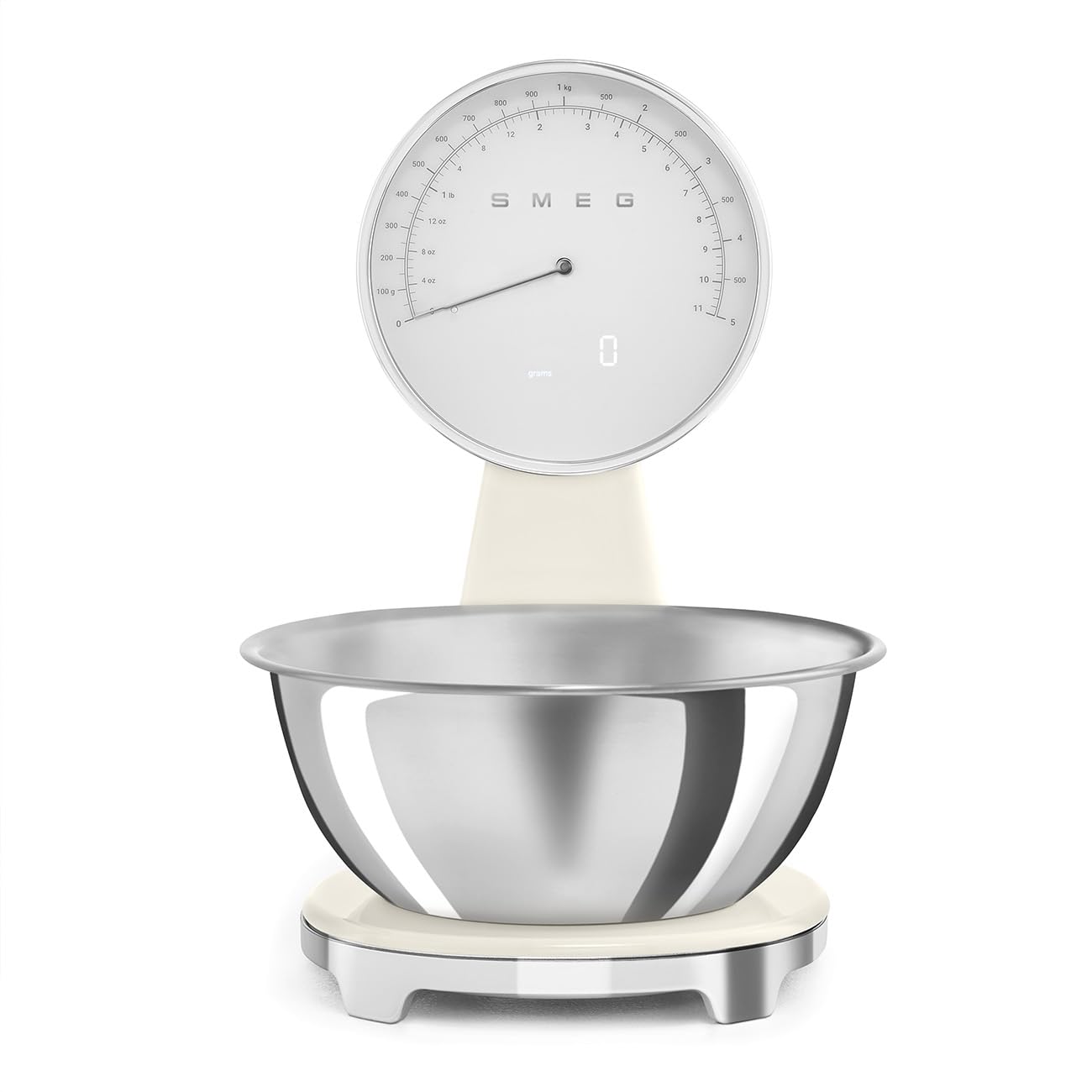 Analog And Digital Kitchen Scale 5Kg 1G Accuracy Stainless Steel Cream