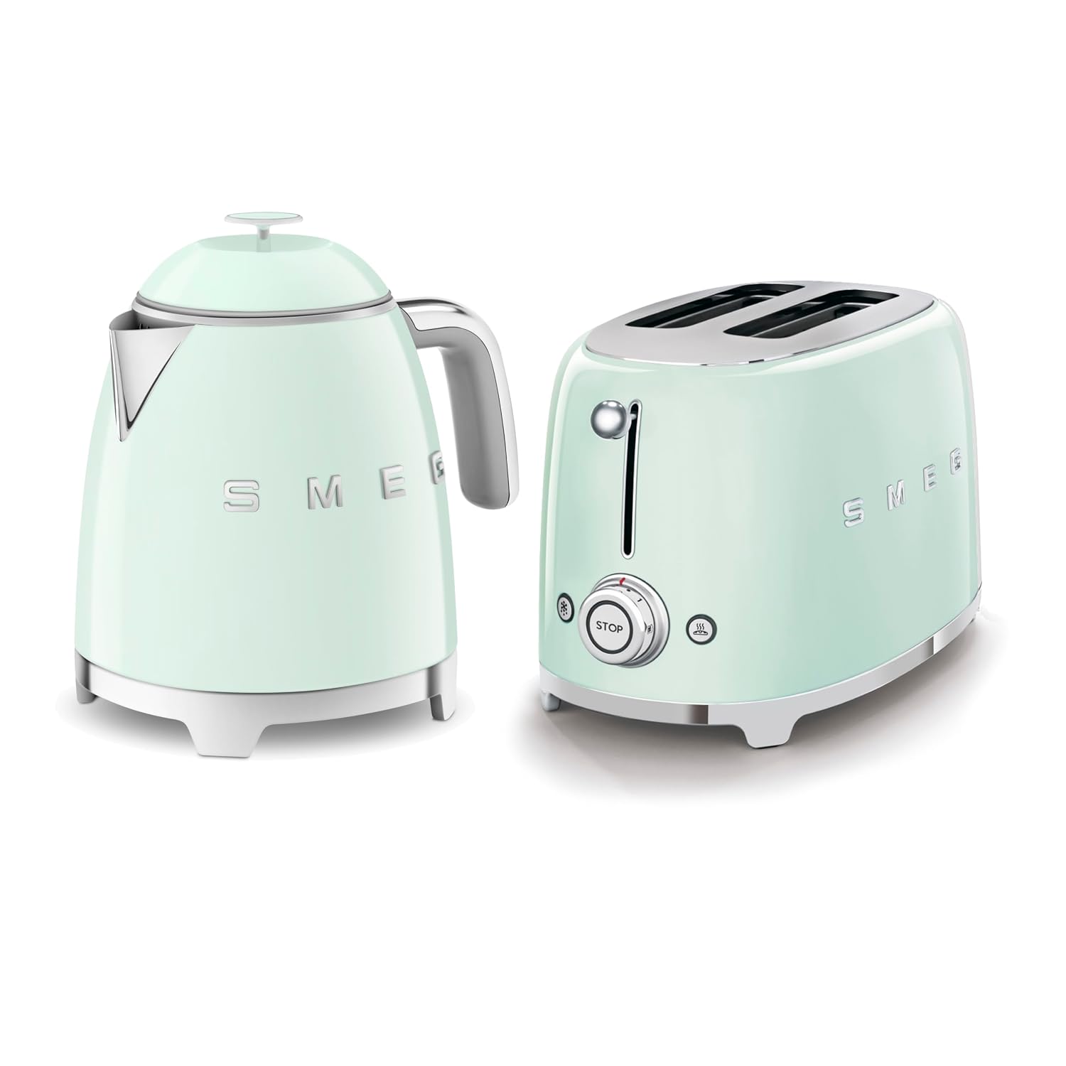 Retro Range Breakfast Set 0.8L Mini Kettle 2-Slice Toaster Pastel Green
