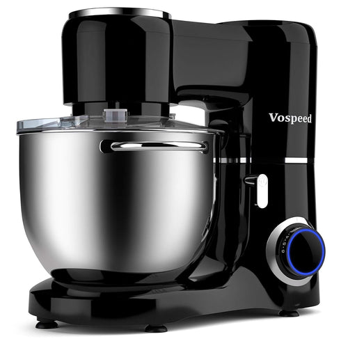 Stand Mixer 8L 6 Speeds Tilt-Head Stainless Steel Bowl Black