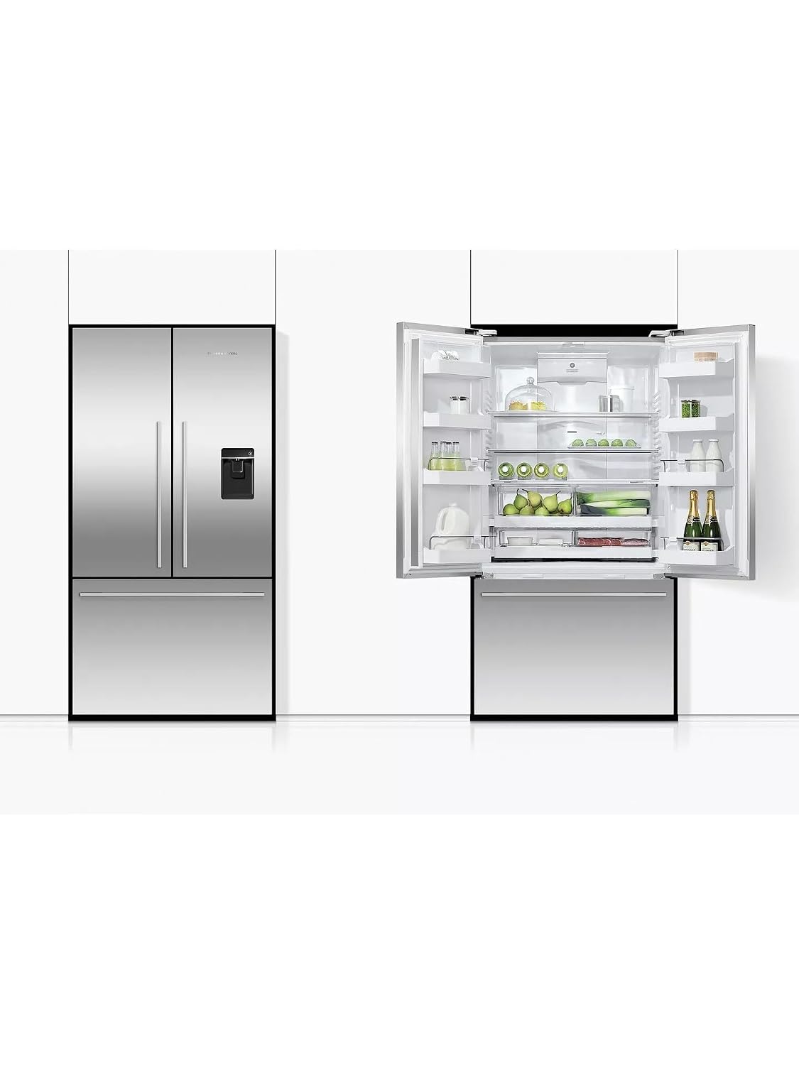 Freestanding French Door Fridge Freezer 569L 90cm Stainless Steel
