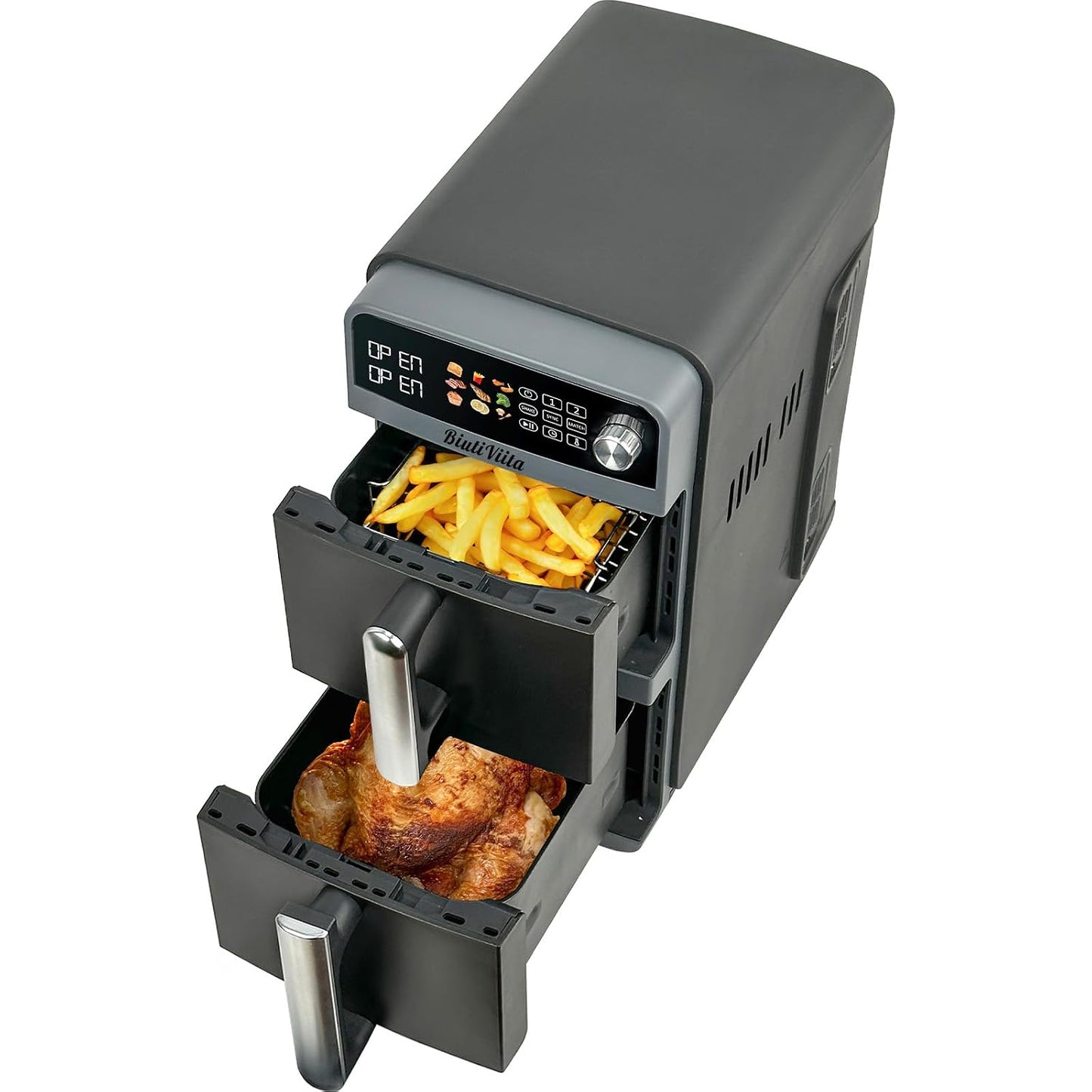 Freestanding Double Stack Airfryer 10L 2400W 9 Functions Black