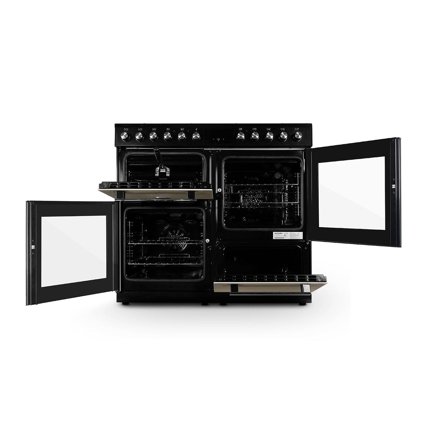 Dual Fuel Range Cooker 100cm Freestanding 7 Burners 2 Ovens Cream