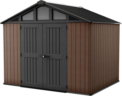 10x15ft Stronghold Outdoor Storage Shed — Wood-Effect, Weatherproof & Steel-Reinforced