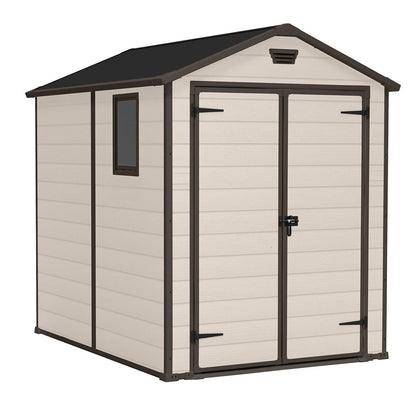 Garden Storage Shed 6 X 5 Ft Beige Resin Double Doors