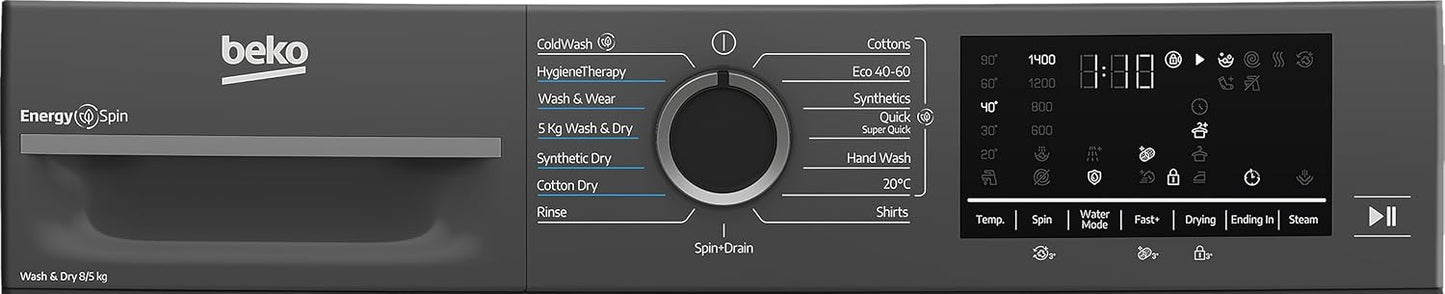 Freestanding Washer Dryer 8Kg 5Kg 1400Rpm Anthracite
