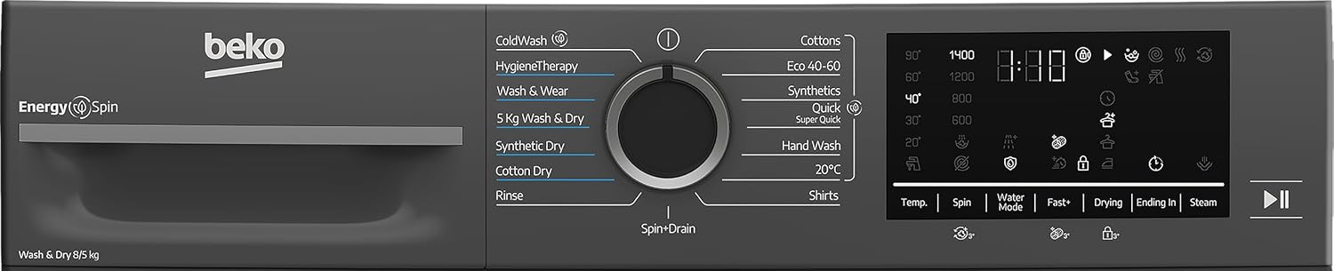 Freestanding Washer Dryer 8Kg 5Kg 1400Rpm Anthracite