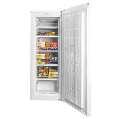Upright Freezer 160L 6 Compartments Adjustable Thermostat Reversible Door White