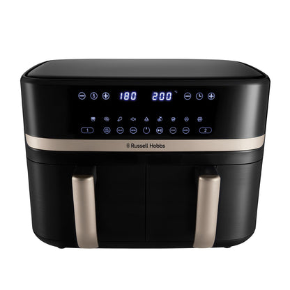 Dual Air Fryer 9L 2800W Dual Basket Touch Control Black