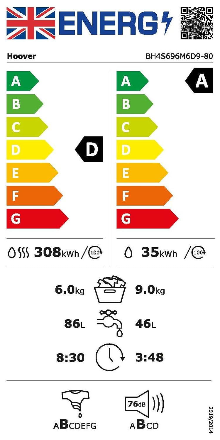 Integrated Washer Dryer 9kg Wash 6kg Dry 1600rpm White