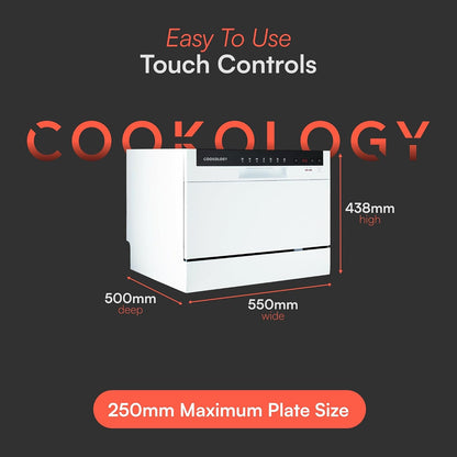 Mini Counter Top Dishwasher 6 Place Settings 7 Cycles White