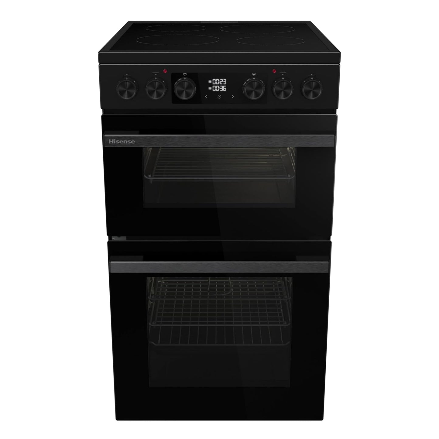 Electric Cooker 69L/43L Double Oven Air Fry Mode Ceramic Hob Black