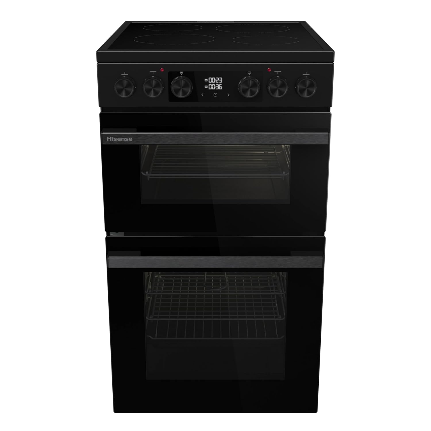 Electric Cooker 69L/43L Double Oven Air Fry Mode Ceramic Hob Black