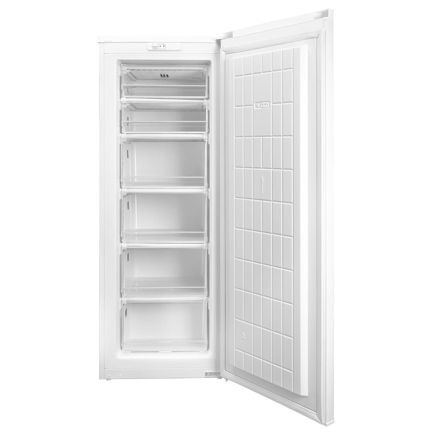 Upright Freezer 160L 6 Compartments Adjustable Thermostat Reversible Door White