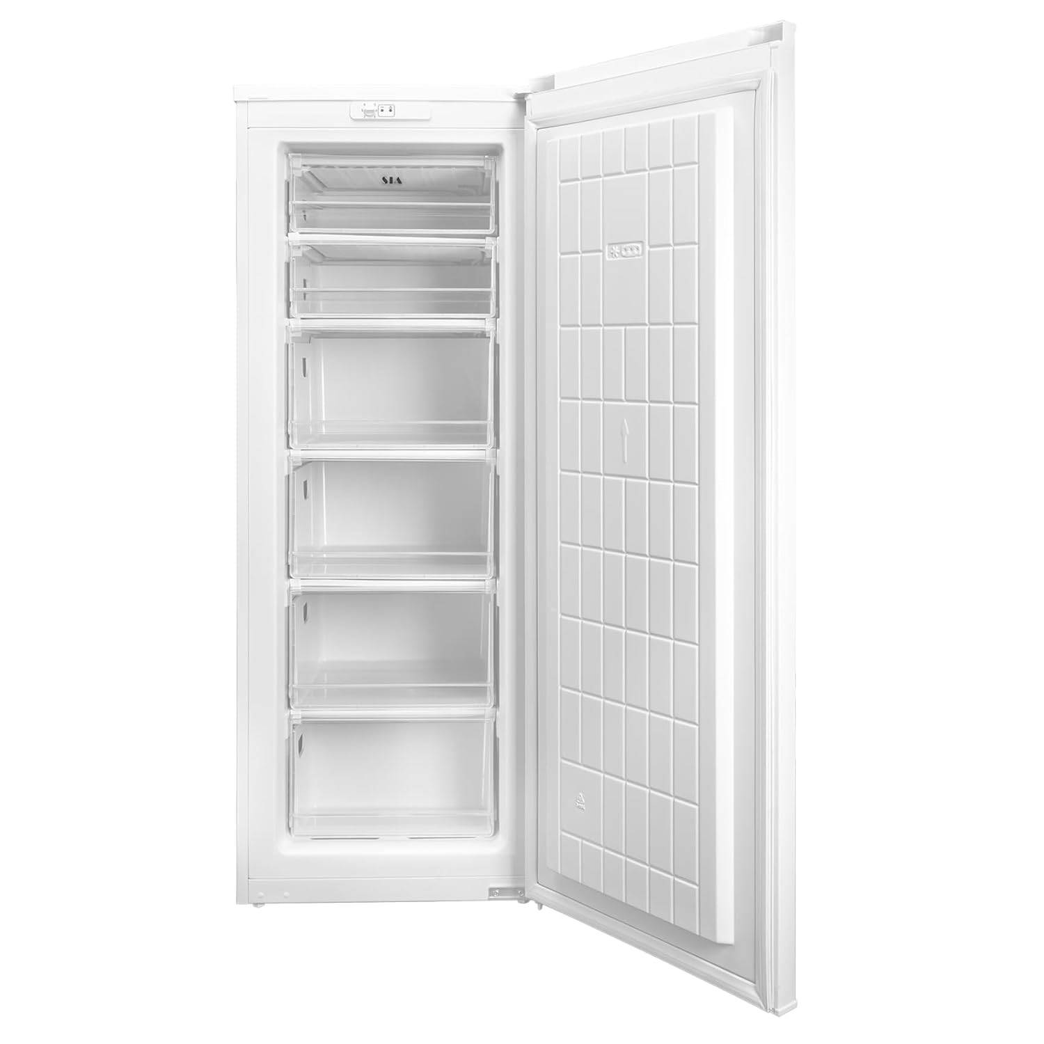 Upright Freezer 160L 6 Compartments Adjustable Thermostat Reversible Door White