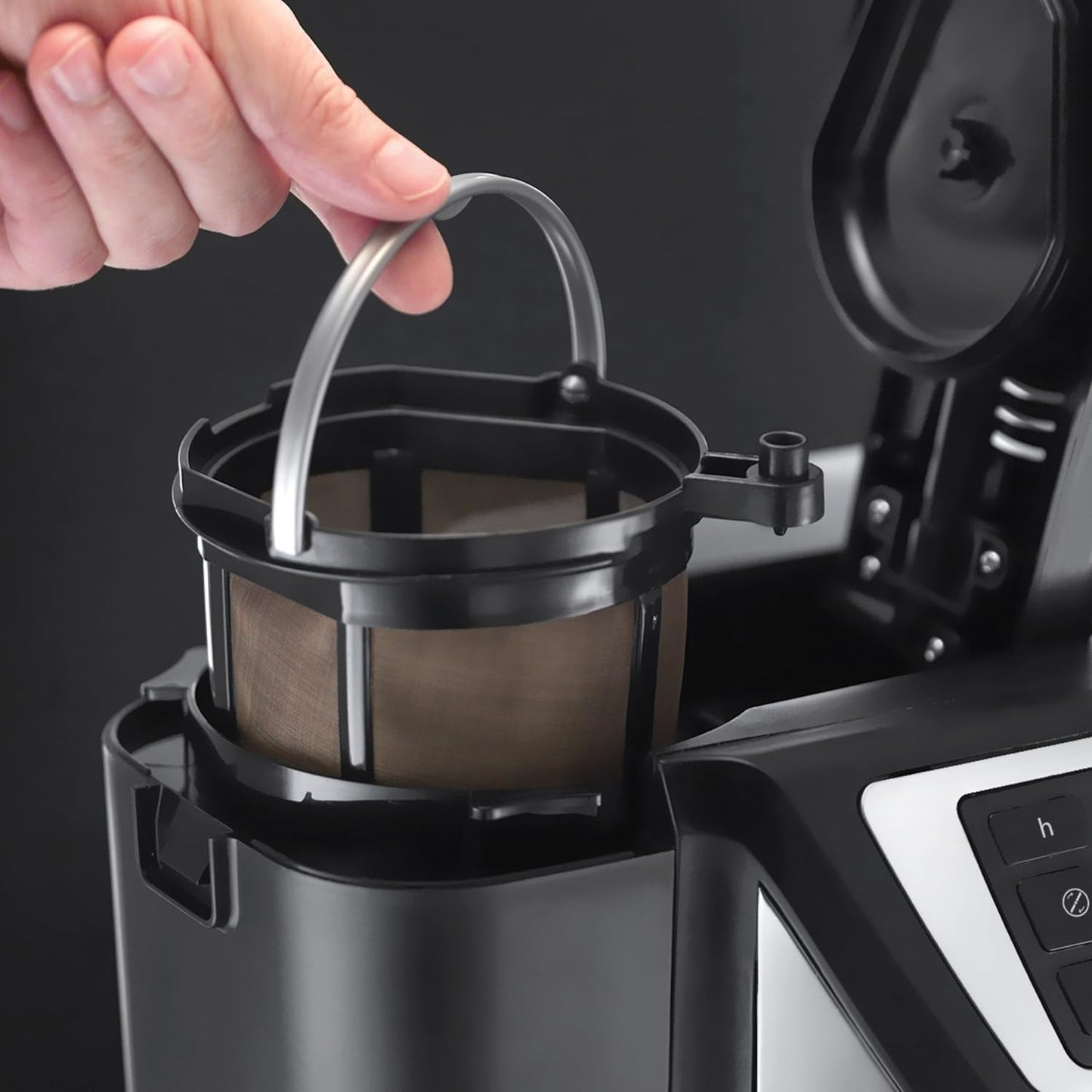 Bean To Cup Filter Coffee Machine 1025W 12 Cup Programmable Timer Stainless Steel