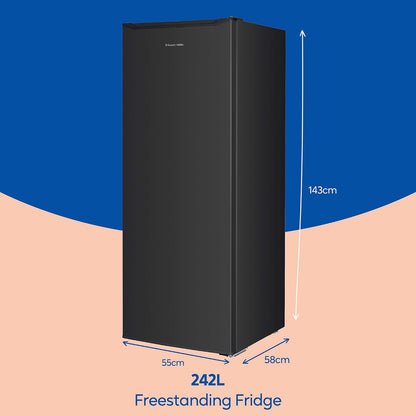 Freestanding Larder Fridge 242L 55cm 143cm Black