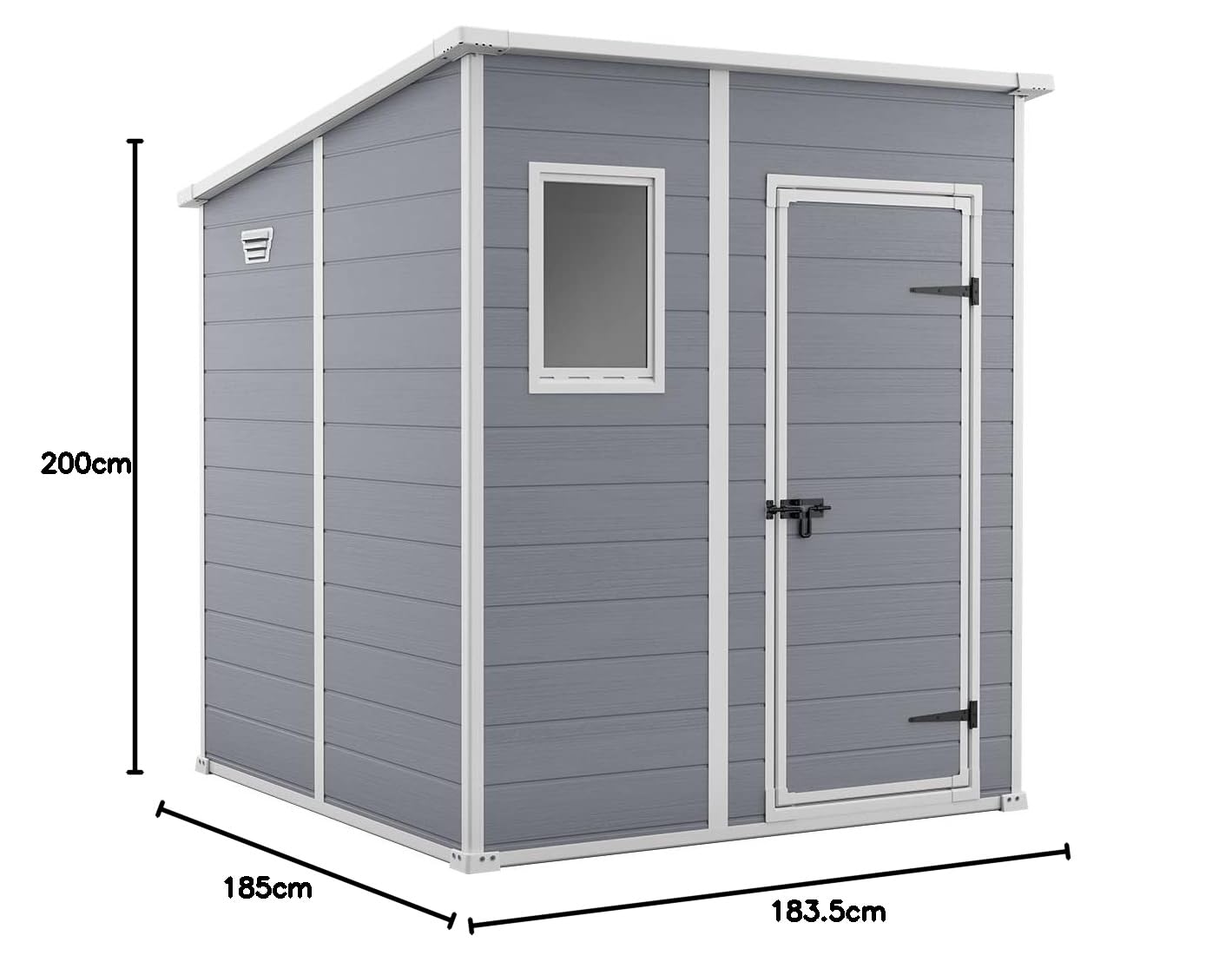 Garden Storage Shed 6 X 6 Ft Grey Resin Single Door