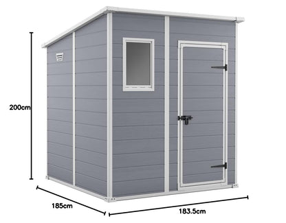 Garden Storage Shed 6 X 6 Ft Grey Resin Single Door