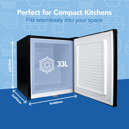 Table Top Freezer 33L 44cm Black Compact