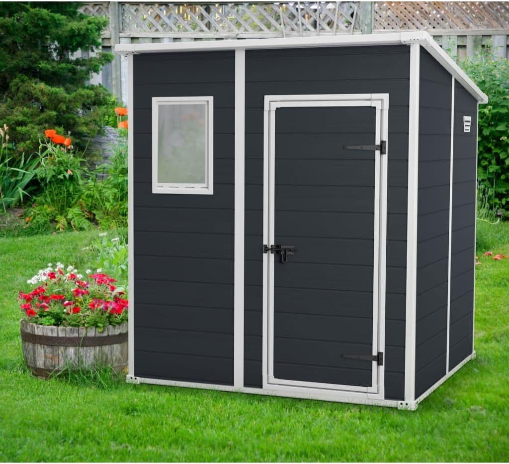 6x4ft Resin Outdoor Storage Shed — Bikes, Tools & Garden Storage