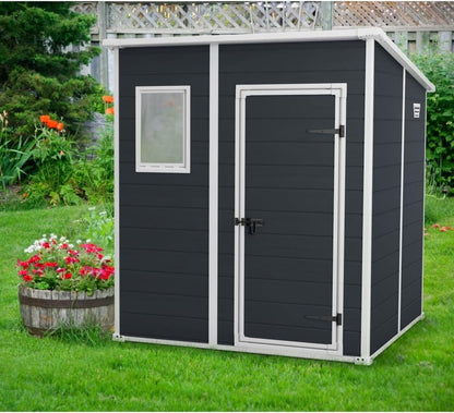 6x4ft Resin Outdoor Storage Shed — Bikes, Tools & Garden Storage
