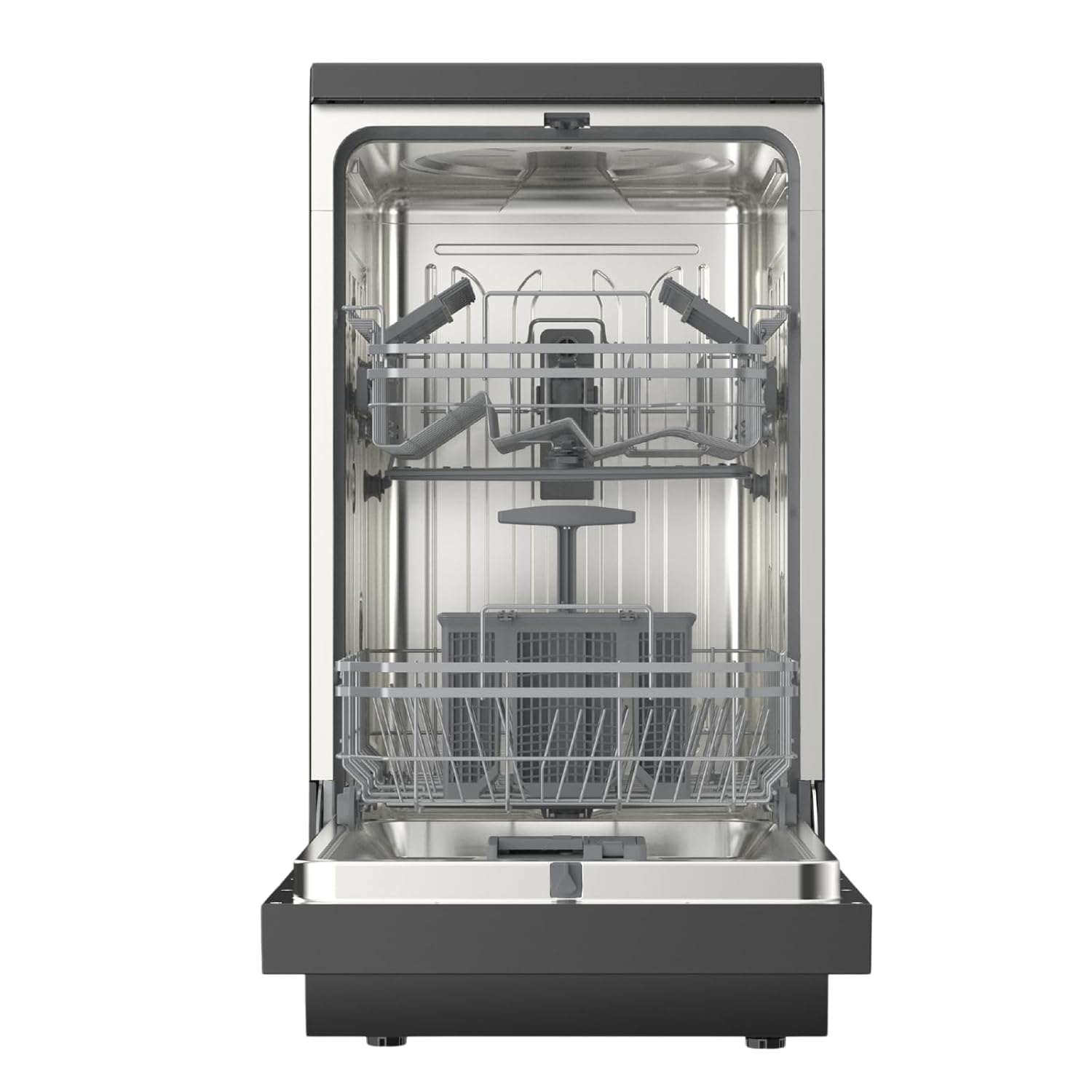 Freestanding Dishwasher 45cm 9 Place Settings 4 Programs Black