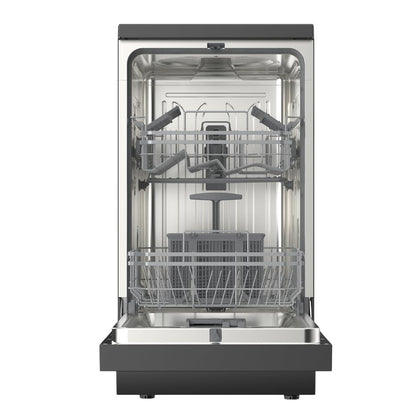 Freestanding Dishwasher 45cm 9 Place Settings 4 Programs Black