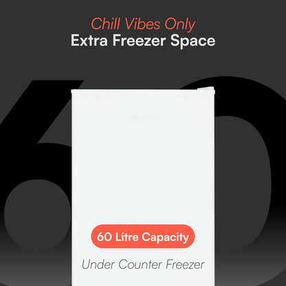Freestanding Under Counter Freezer 60L White