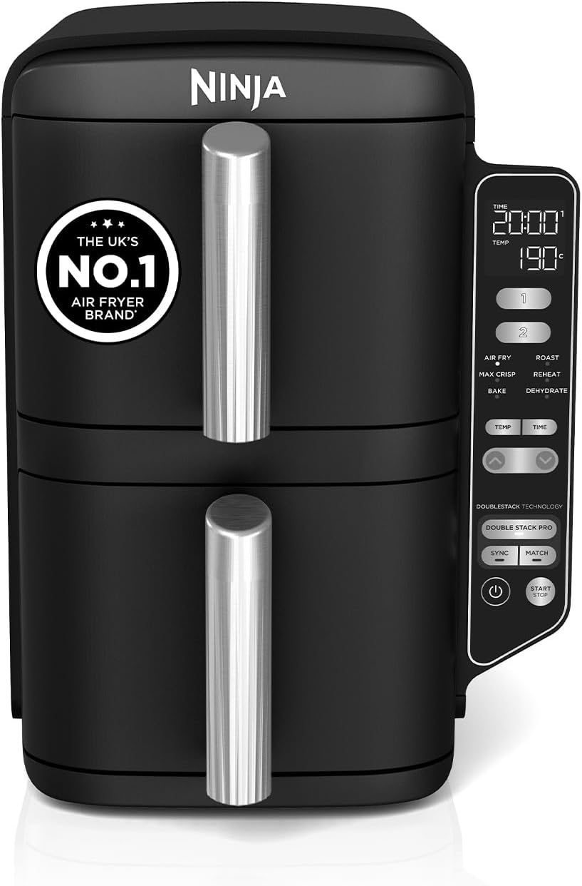Double Stack Air Fryer 7.6L 2470W 6 Functions Black