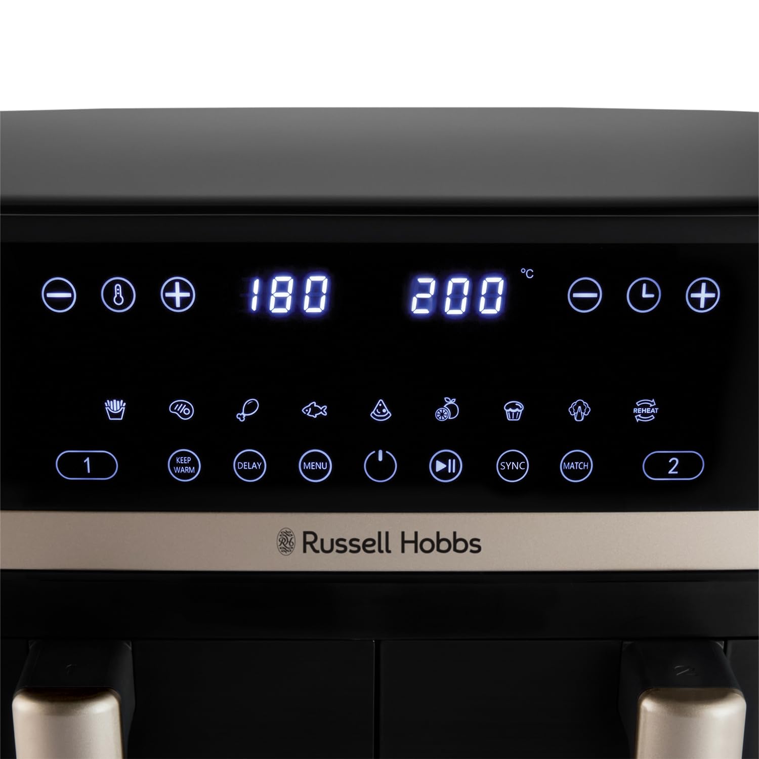 Dual Air Fryer 9L 2800W Dual Basket Touch Control Black