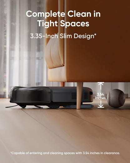 Robot Vacuum Cleaner With Mop 7000Pa Suction Ultra-Slim Black