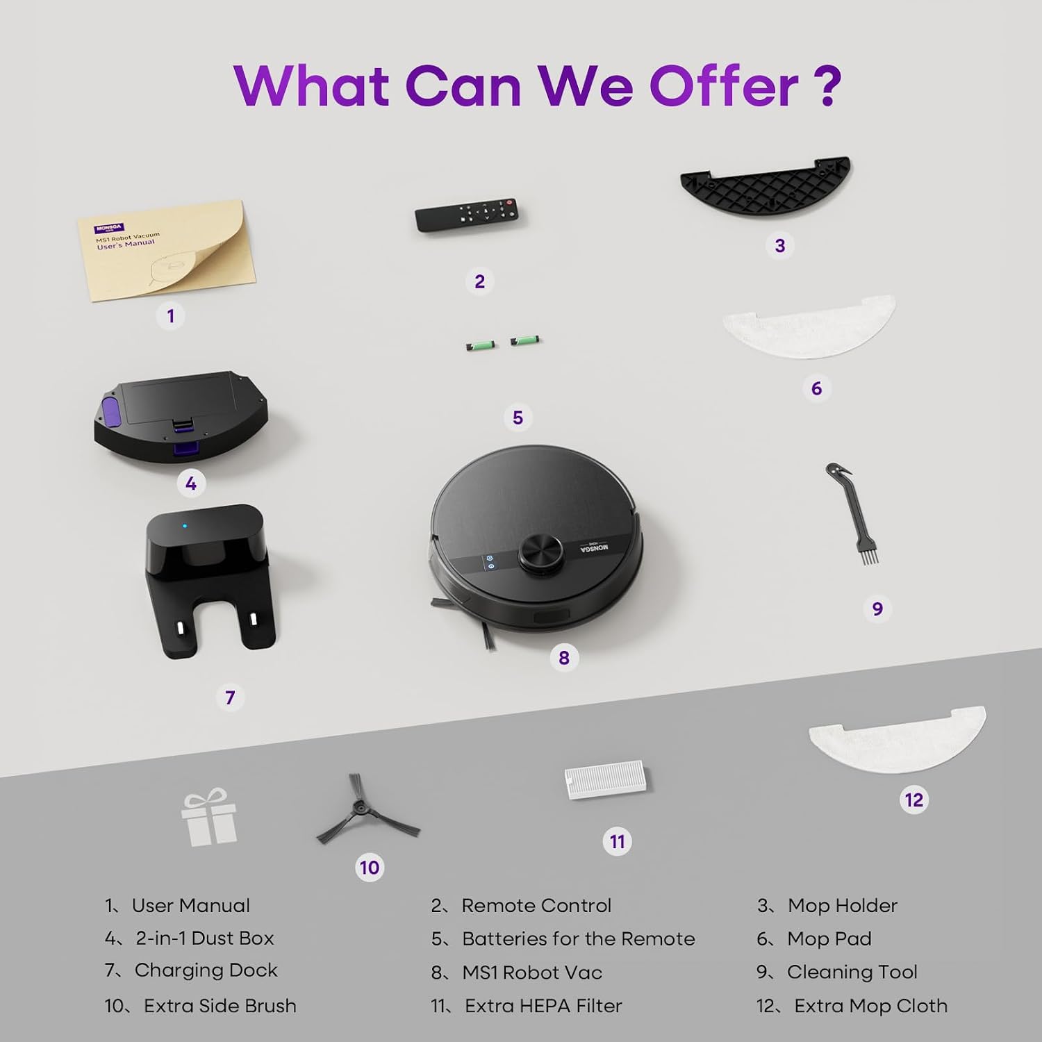 Robot Vacuum Cleaner 7000Pa LiDAR Navigation 180Mins Runtime Black