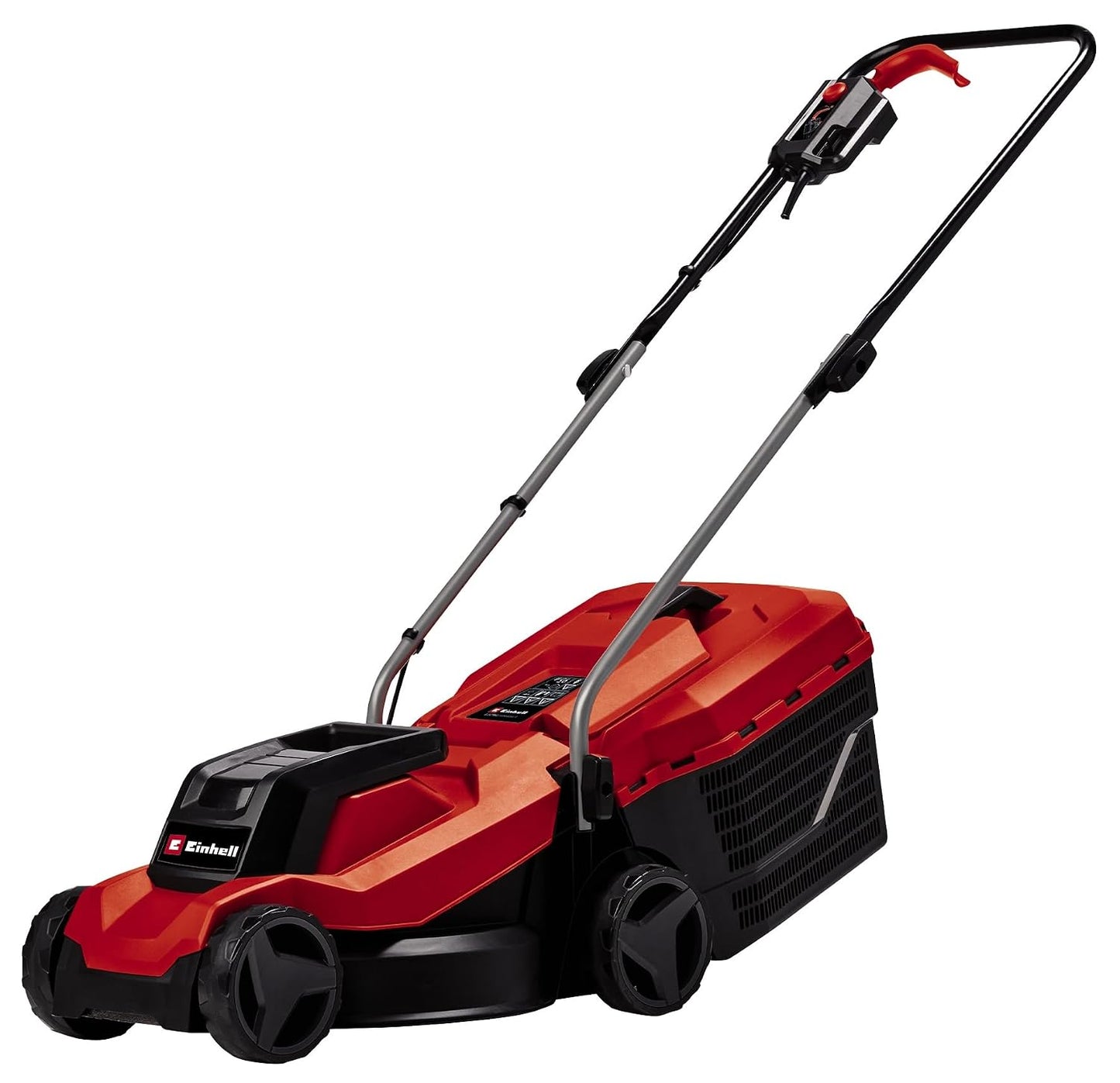 Electric Lawn Mower 32cm 1000W 30L Grass Box 3 Cutting Heights Red Black