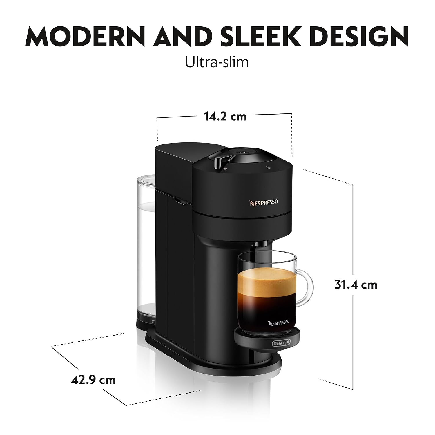 Automatic Pod Coffee Machine With One Touch Brewing 1.1L Matte Black