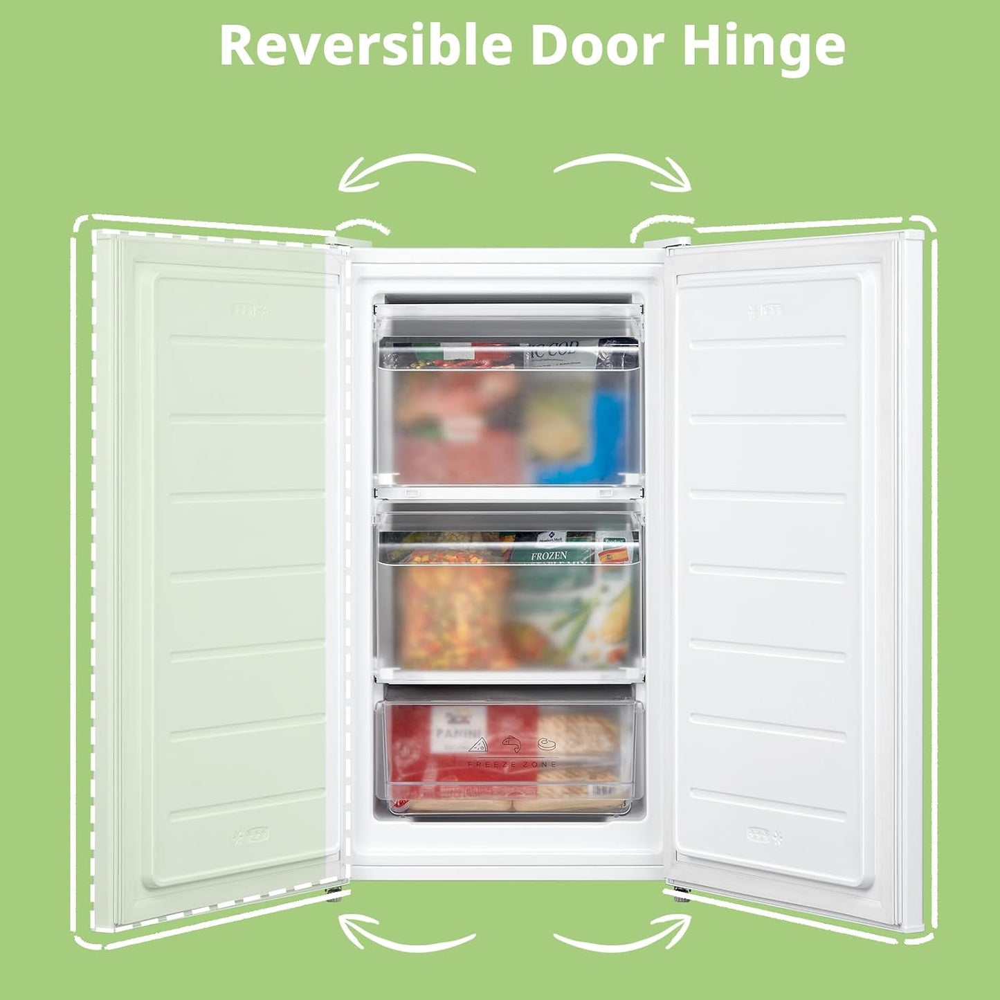 Under Counter Freezer 60L Freestanding With Reversible Door White
