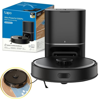 Robot Vacuum Cleaner 5300Pa LiDAR Navigation Auto-Empty Black