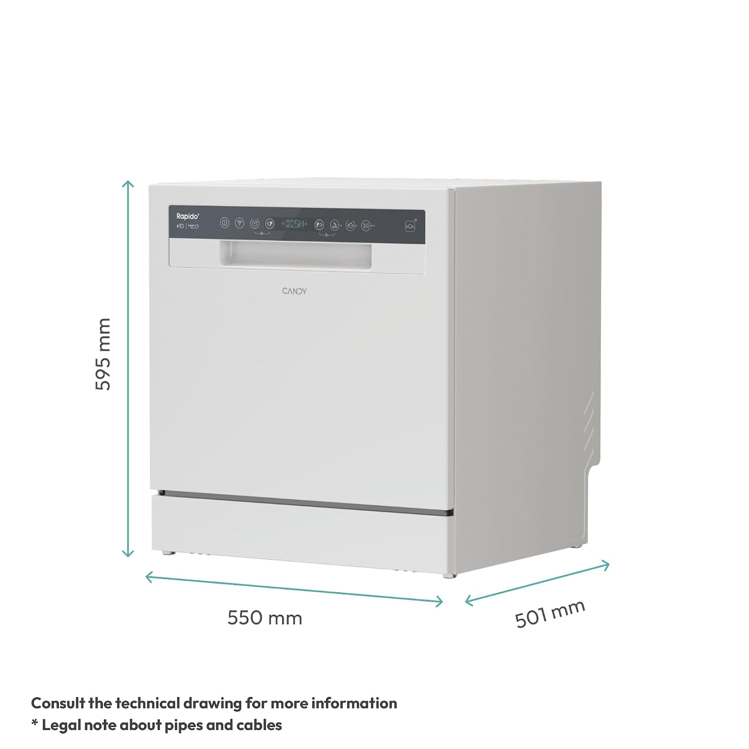 Table Top Dishwasher 6 Place Settings 35 Min Cycle White