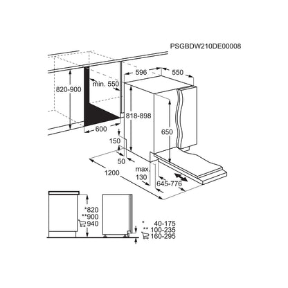 Fully Integrated Dishwasher 14 Place Settings 5 Programs 44dB White