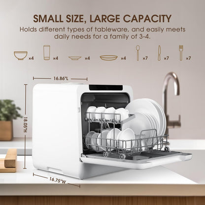 Table Top Dishwasher 5L Water Tank 8 Programs Child Lock White