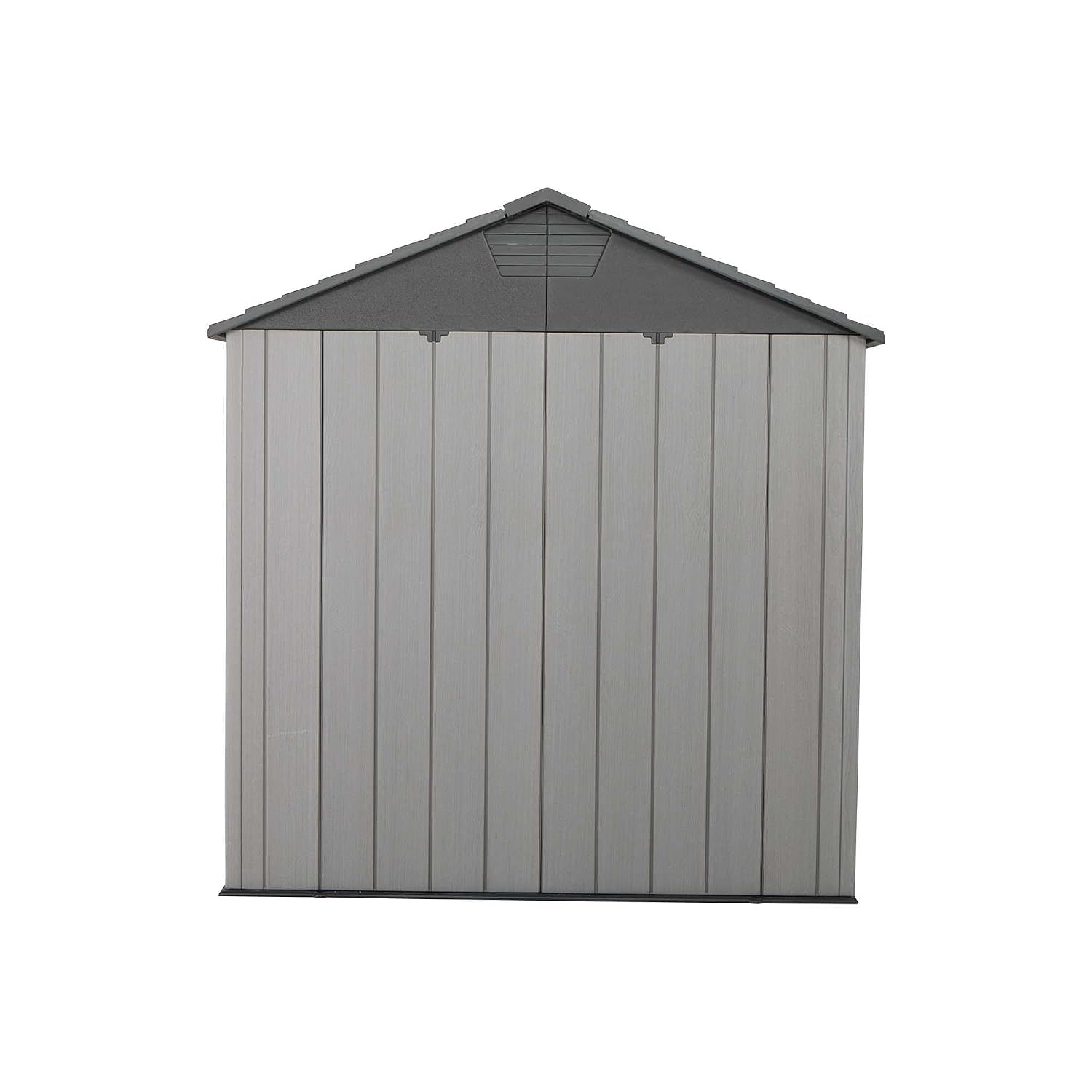 Garden Storage Shed 7 X 9.5 Ft Light Grey HDPE Steel Reinforced