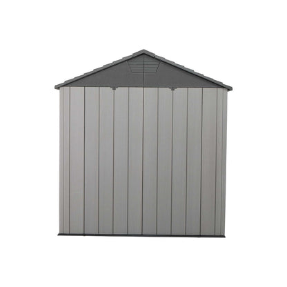 Garden Storage Shed 7 X 9.5 Ft Light Grey HDPE Steel Reinforced