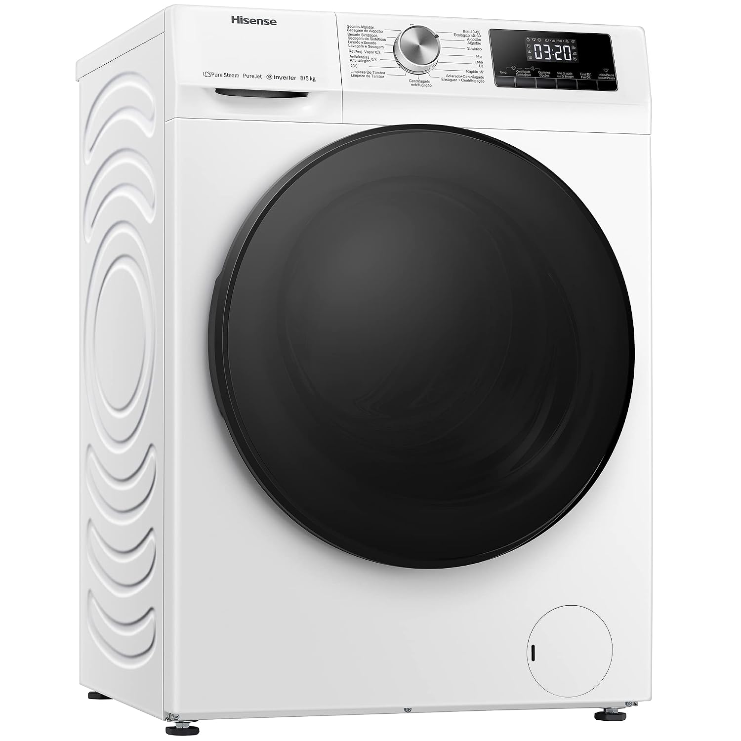 Freestanding Washer Dryer 8Kg Wash 5Kg Dry 1400Rpm Pure Steam White