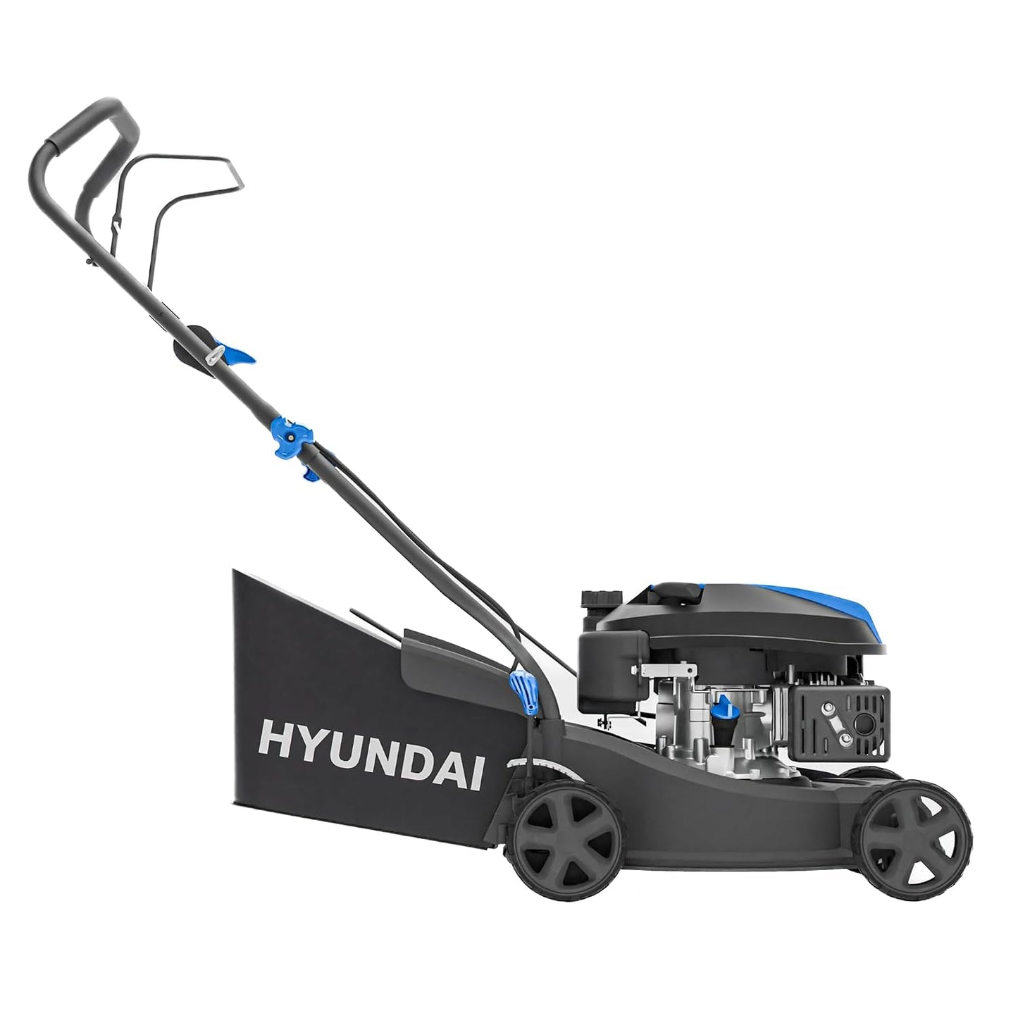 Petrol Lawn Mower 40cm 139cc 7 Cutting Heights 25-75mm 40L Grass Bag Black