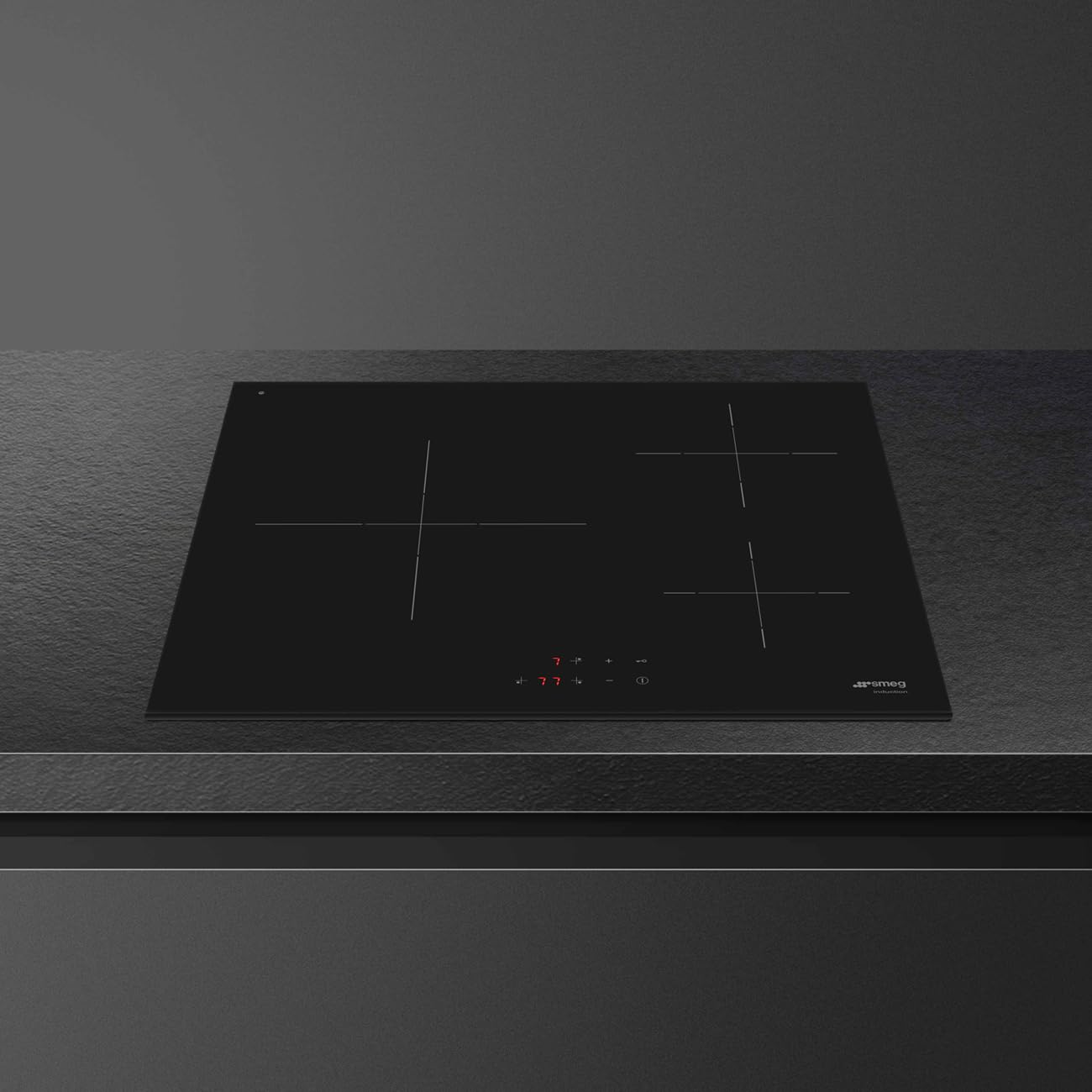 Induction Hob With 3 Heating Zones 7200W 60cm Black