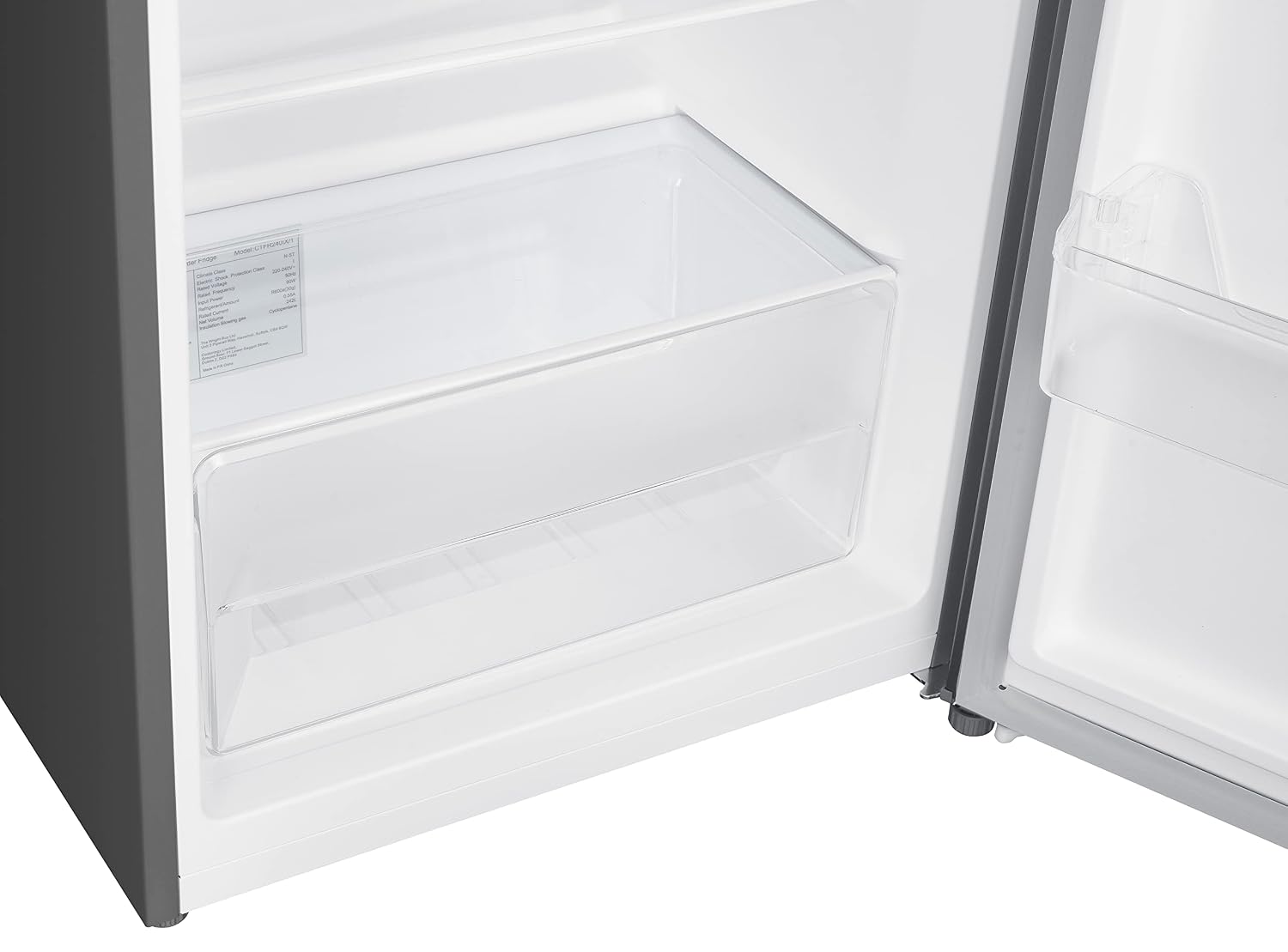 Tall Freestanding Larder Fridge 240L 143cm 55cm 5 Shelves Reversible Door Inox