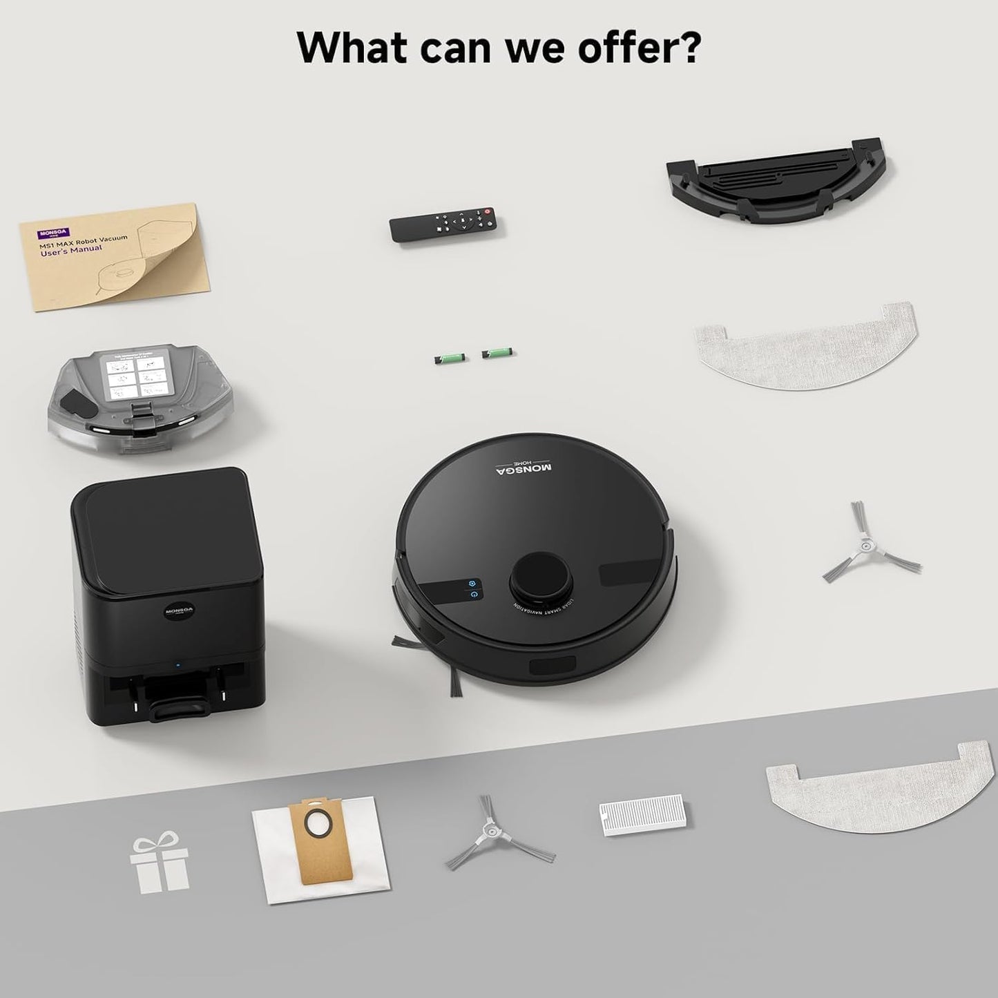 Robot Vacuum with Mop 7000Pa Suction Lidar Navigation Self-Empty Station Black