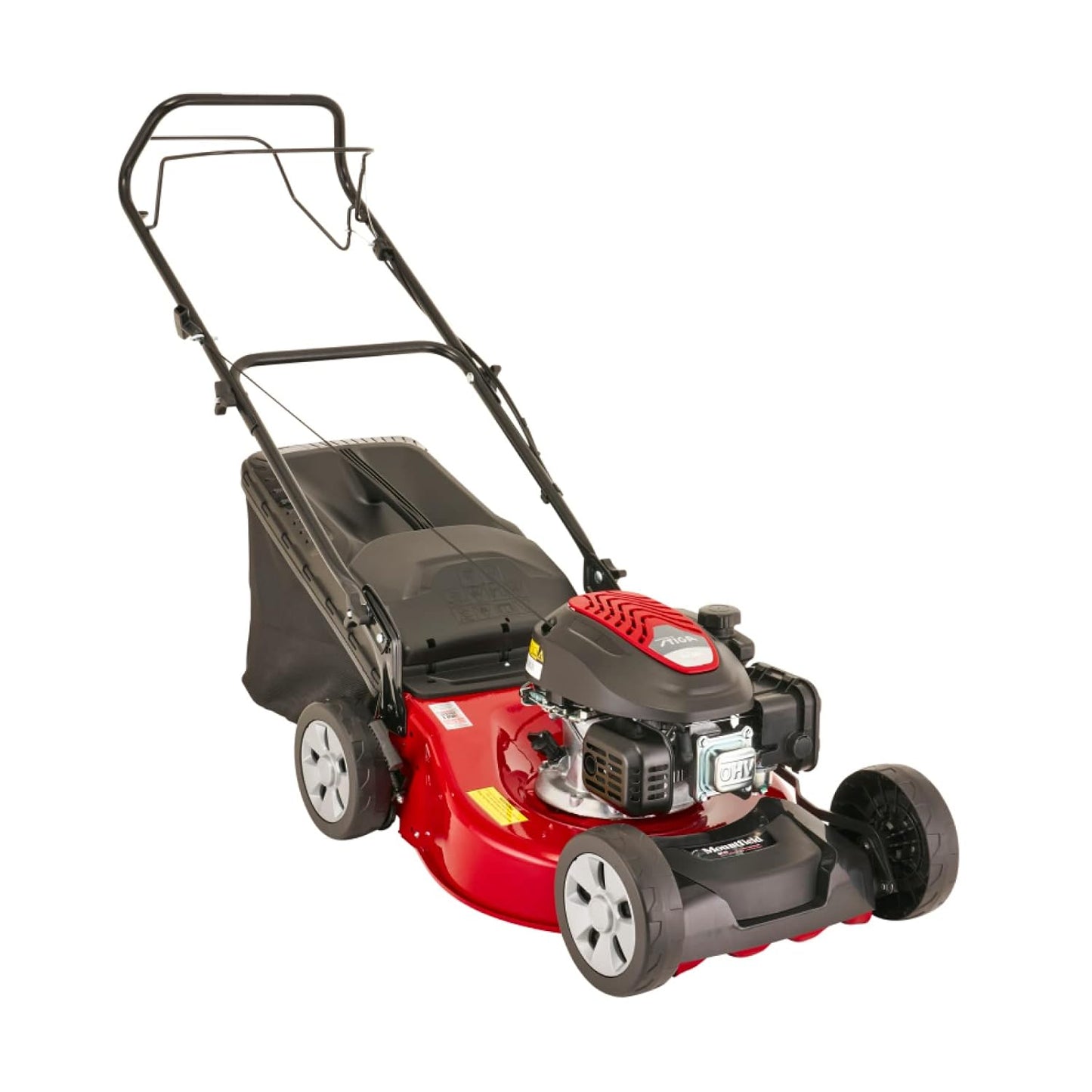 Self-Propelled Petrol Lawnmower 39cm 123cc 40L Grass Collector Red